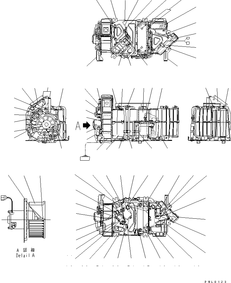 Komatsu parts book diagram for PC100-6Z S/N 40001-UP: AIR CONDITIONER UNIT (FOR AIR CONDITIONER)(#45438-46826)