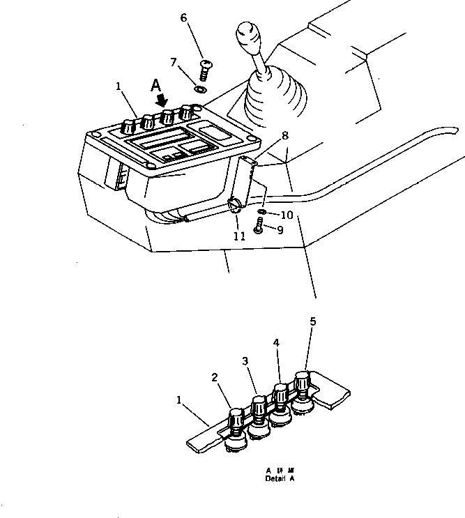 Komatsu parts book diagram for PC1000-1 S/N 10001-UP: MONITOR PANEL AND RELATED PARTS (WITH 3-STAGE SELECTOR MODE OLSS)(#10026-)