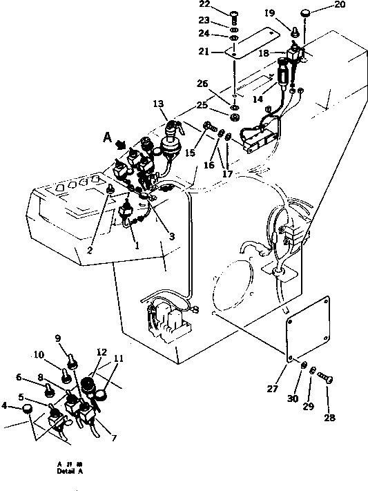 Komatsu parts book diagram for PC1000-1 S/N 10001-UP: INSTRUMENT PANEL (1/3) (WITH AUTO DECELERATION) (EXCEPT JAPAN)