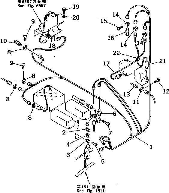 Komatsu parts book diagram for PC1000-1 S/N 10001-UP: ELECTRICAL SYSTEM (WIRING) (4/6) (FOR LOADER) (WITH 3-POSITION   AUTO COMPENSATION)(#10001-10077)