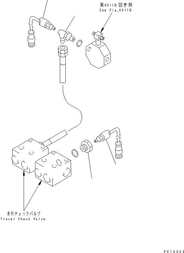 Komatsu parts book diagram for PC1000-1 S/N 10001-UP: TRAVEL ALARM SWITCH (WITHOUT AUTO DECELERATION)(#10180-)
