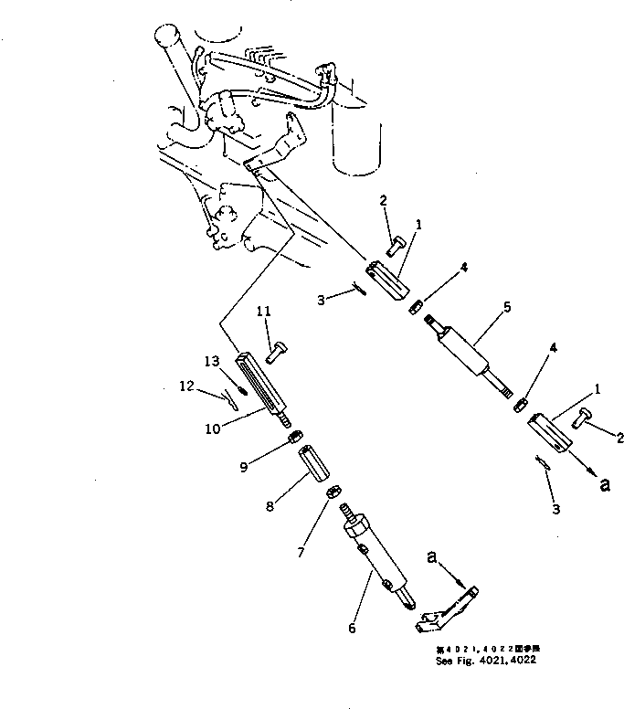 Komatsu parts book diagram for PC1000-1 S/N 10001-UP: FUEL CONTROL LEVER (2/2) (WITH AUTO DECELERATION)(#10001-10137)