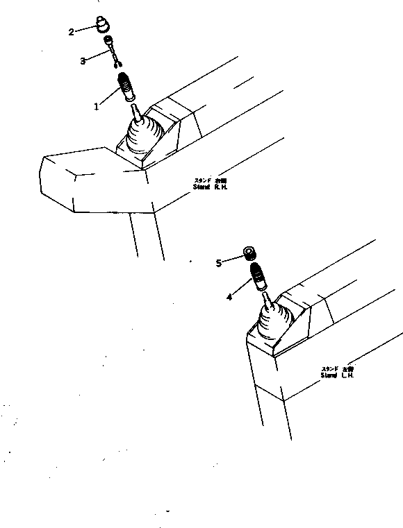 Komatsu parts book diagram for PC1000-1 S/N 10001-UP: KNOB (FOR BACKHOE) (WITH FREE SWING) (EXCEPT JAPAN)