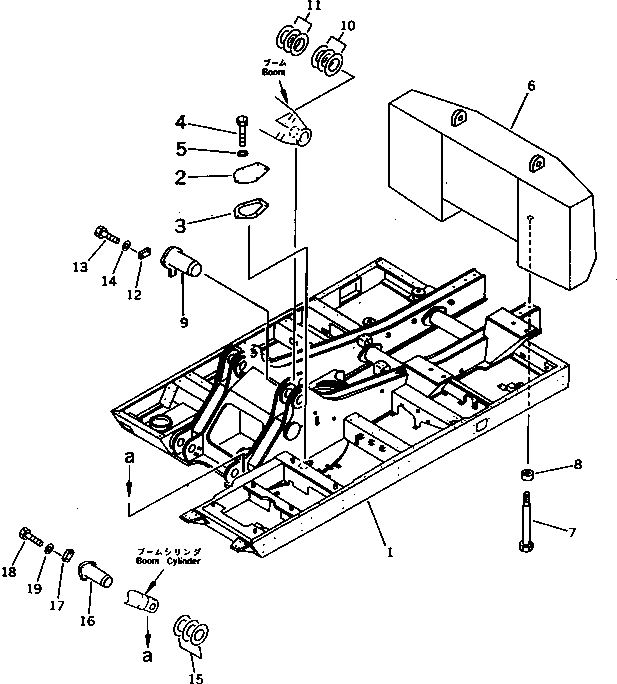 Komatsu parts book diagram for PC1000-1 S/N 10001-UP: REVOLVING FRAME (WITH F.O.P.S.) (FOR LOW CAB)(#10012-)