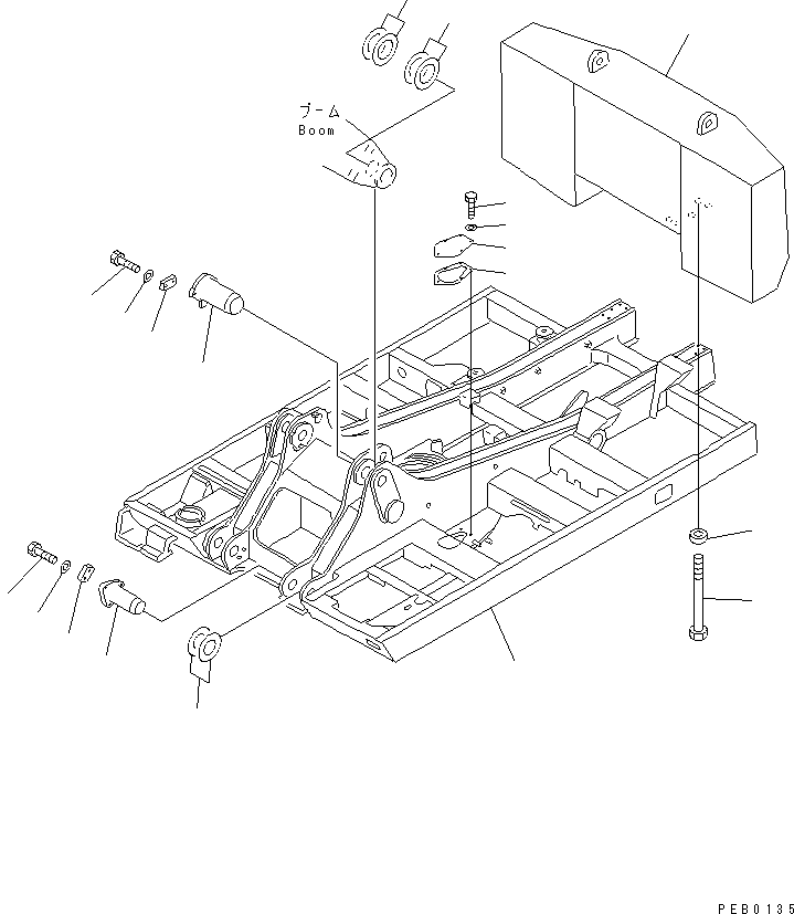 Komatsu parts book diagram for PC1000-1 S/N 10001-UP: REVOLVING FRAME (FOR LOW CAB) (FOR EC)(#10253-)