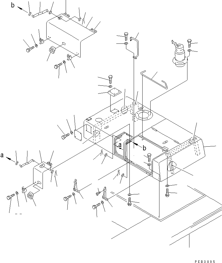 Komatsu parts book diagram for PC1000-1 S/N 10001-UP: HOOD (WITH VANDALISM) (FOR EC)(#10377-)