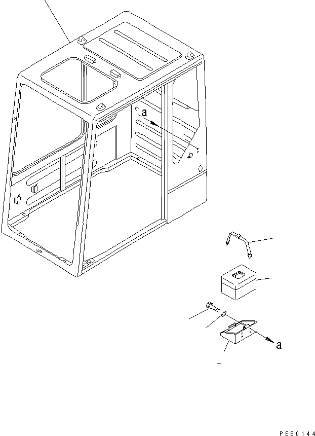 Komatsu parts book diagram for PC1000-1 S/N 10001-UP: CAB ACCESSORY (FIRST-AID BOX) (FOR HIGH MOUNT OPERATOR'S CAB)(#10275-)