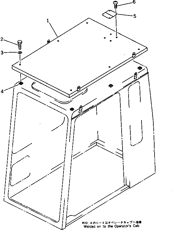 Komatsu parts book diagram for PC1000-1 S/N 10001-UP: HEAD GUARD(#10001-10353)