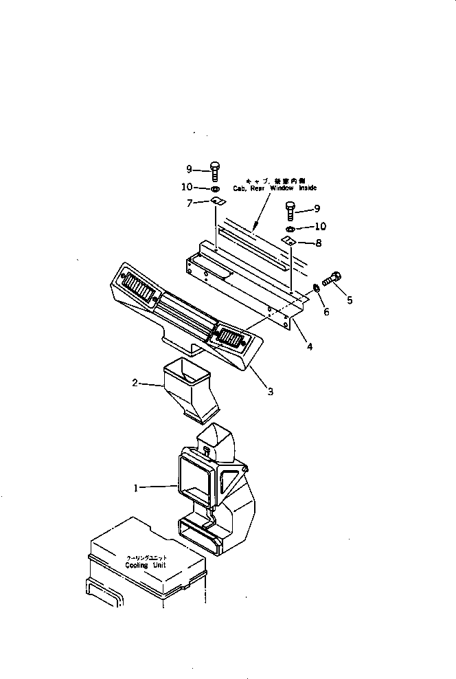Komatsu parts book diagram for PC1000-1 S/N 10001-UP: AIR CONDITIONER (AIR DUCT)(#10275-)