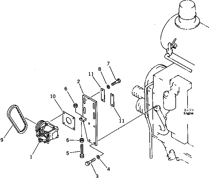 Komatsu parts book diagram for PC1000-1 S/N 10001-UP: AIR CONDITIONER (AIR COMPRESSOR RELATEDPARTS)(#10036-10274)