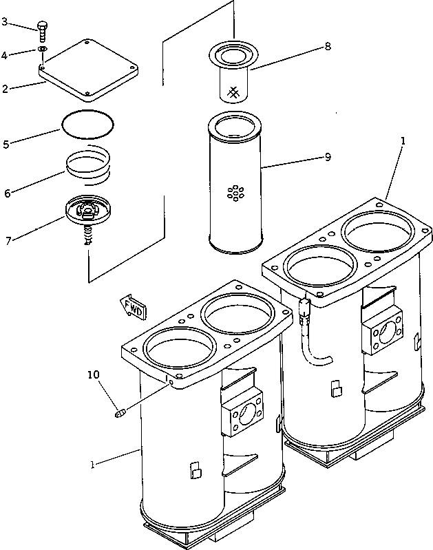 Komatsu parts book diagram for PC1000-1 S/N 10001-UP: MAIN FILTER