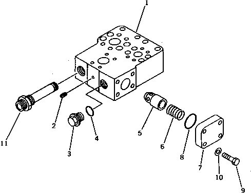 Komatsu parts book diagram for PC1000-1 S/N 10001-UP: RELIEF VALVE (FOR ARM LINE)