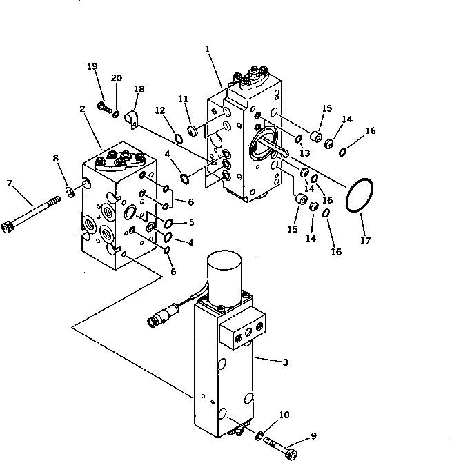 Komatsu parts book diagram for PC1000-1 S/N 10001-UP: HYDRAULIC PUMP NO.1 (REAR VALVE UNIT) (10/13) (WITH 3-STAGE      SELECTOR MODE OLSS)