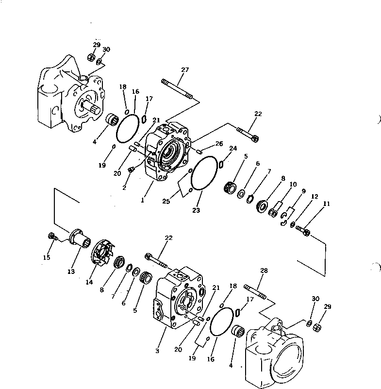 Komatsu parts book diagram for PC1000-1 S/N 10001-UP: HYDRAULIC PUMP ? SWING (PUMP 3/5) (4/10)