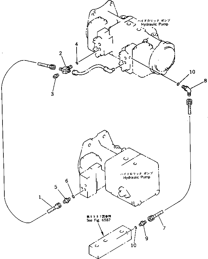 Komatsu parts book diagram for PC1000-1 S/N 10001-UP: OLSS PIPING (2/2)