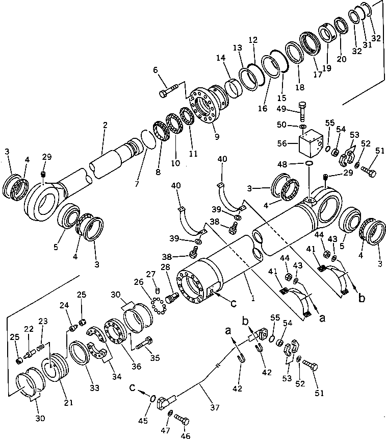 Komatsu parts book diagram for PC1000-1 S/N 10001-UP: ARM CYLINDER (SALTY TERRAIN SPEC.)