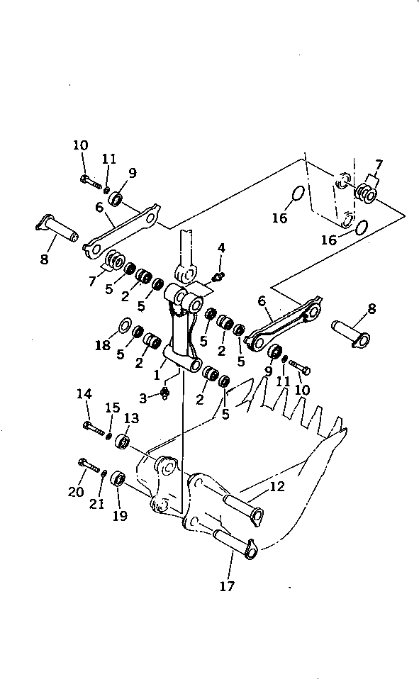 Komatsu parts book diagram for PC1000-1 S/N 10001-UP: LINK