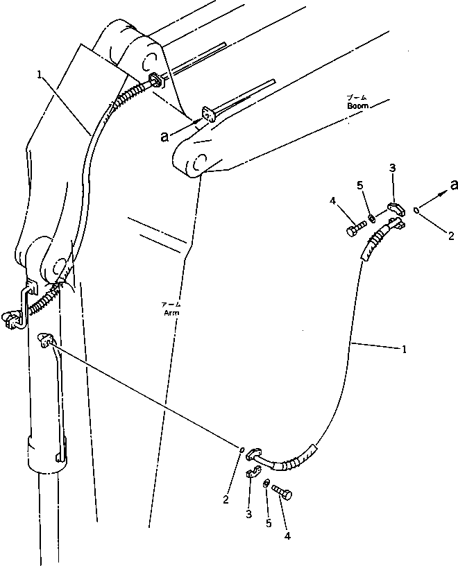 Komatsu parts book diagram for PC1000-1 S/N 10001-UP: BUCKET CYLINDER PIPING (ARM SIDE) (FOR SEMI-LONG ARM)