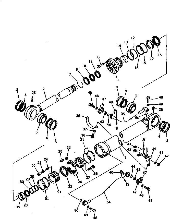 Komatsu parts book diagram for PC1000-1 S/N 10001-UP: BUCKET CYLINDER (SALTY TERRAIN SPEC.) (EXCEPT JAPAN)