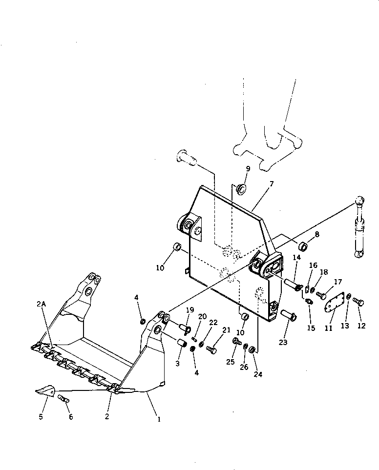 Komatsu parts book diagram for PC1000-1 S/N 10001-UP: BUCKET ? 5.5M3 (HORIGONTAL PIN TYPE) (FOR BOTTOM DUMP)