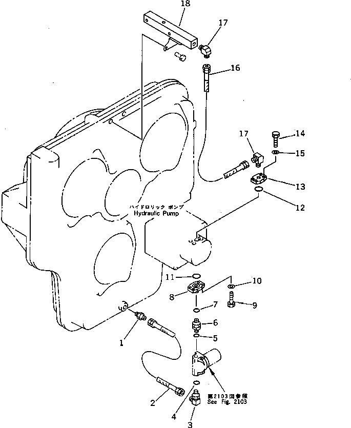 Komatsu parts book diagram for PC1000SP-1 S/N 10001-UP: POWER TAKE OFF PIPING (PUMP RELATED)