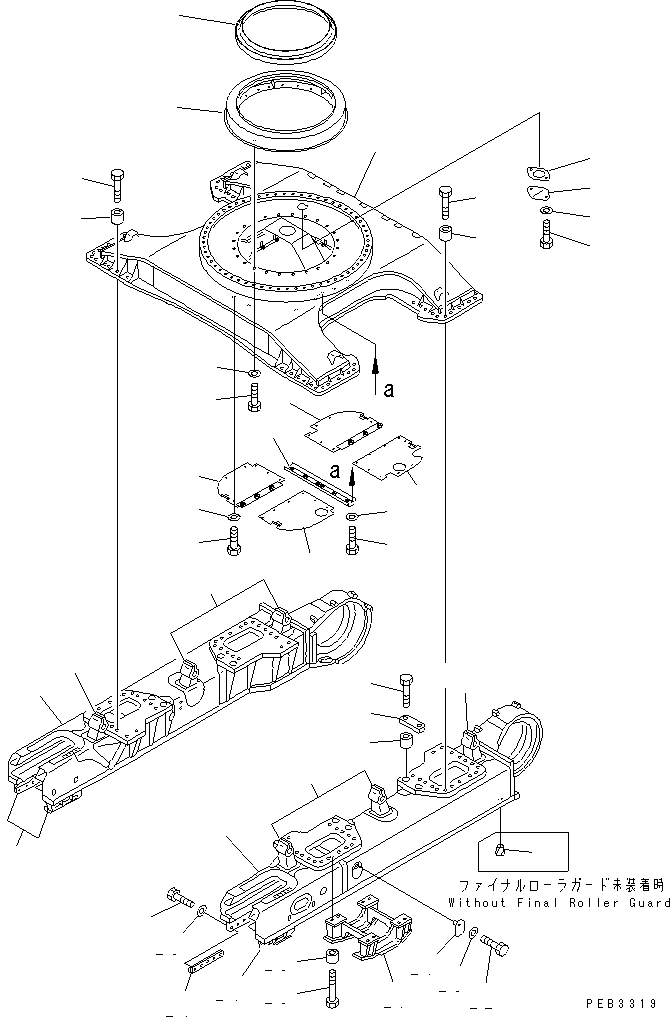 Excavators Komatsu / PC1000SP-1 S/N 10001-UP(pc10000c) / TRACK FRAME (WITH UNDER COVER)(090030 : 3023)