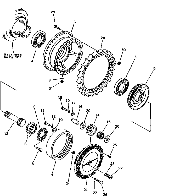 Excavators Komatsu / PC1000SP-1 S/N 10001-UP(pc10000c) / FINAL DRIVE CASE AND SPROCKET (3/3)(090270 : 3353)
