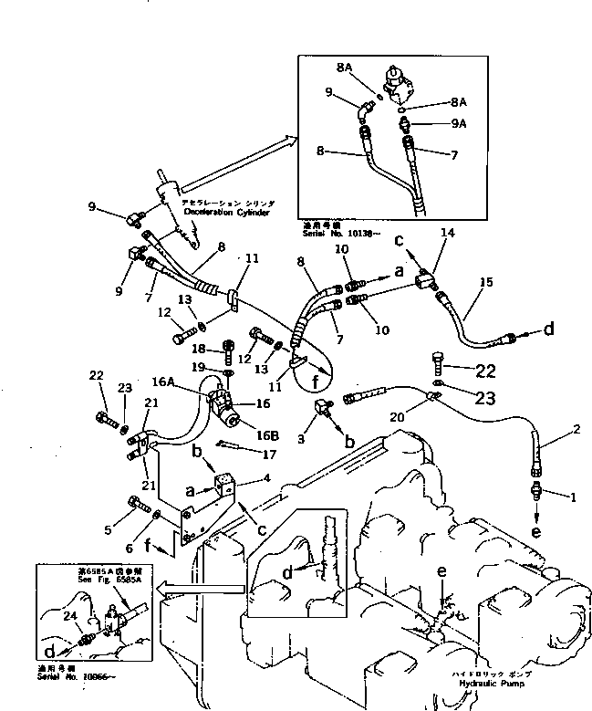 Excavators Komatsu / PC1000SP-1 S/N 10001-UP(pc10000c) / AUTO DECELERATION CYLINDER PIPING(120060 : 4055)