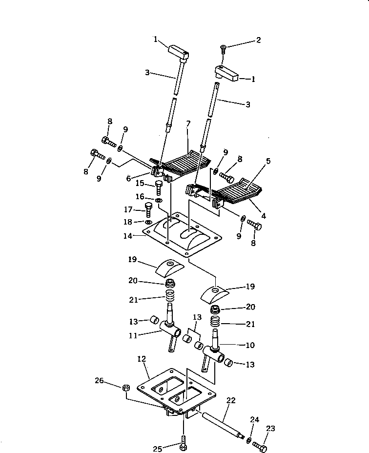 Excavators Komatsu / PC1000SP-1 S/N 10001-UP(pc10000c) / TRAVEL CONTROL LEVER AND PEDAL(120070 : 4121)