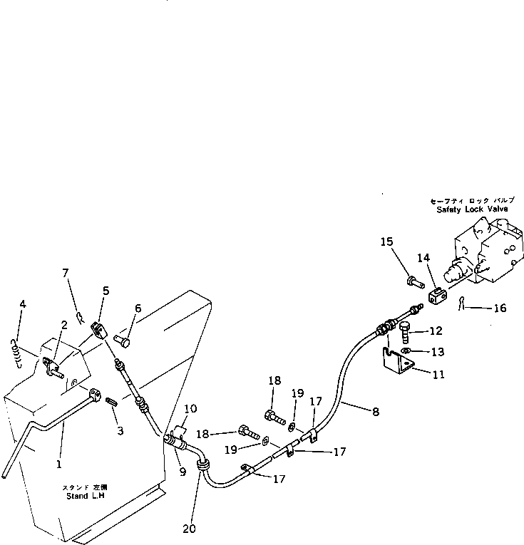 Excavators Komatsu / PC1000SP-1 S/N 10001-UP(pc10000c) / SAFETY LOCK LEVER CONTROL (FOR LOW CAB)(120150 : 4401)