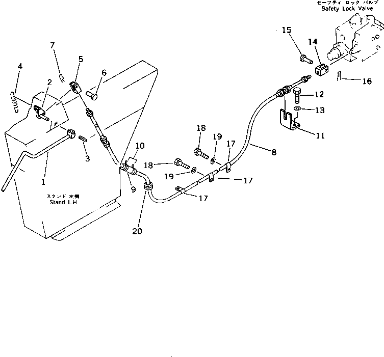 Excavators Komatsu / PC1000SP-1 S/N 10001-UP(pc10000c) / SAFETY LOCK LEVER CONTROL (FOR HIGH CAB)(120160 : 4402)