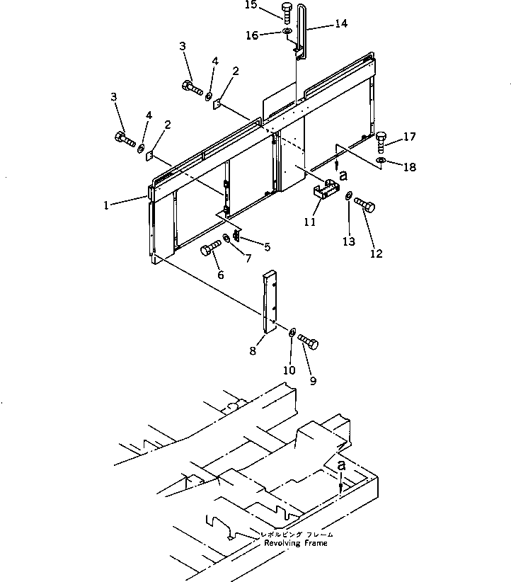 Komatsu parts book diagram for PC1000SP-1 S/N 10001-UP: LEFT SIDE COVER (FRAME AND HANDRAIL) (FOR ADDITIONAL OIL COOLER)(#10340-)