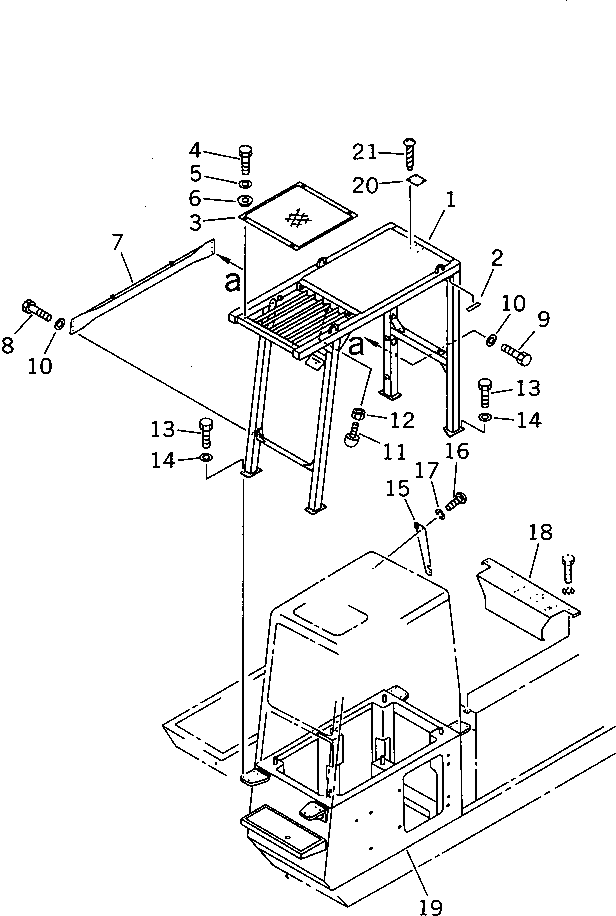 Komatsu parts book diagram for PC1000SP-1 S/N 10001-UP: F.O.P.S. (FOR HIGH CAB)(#10120-)