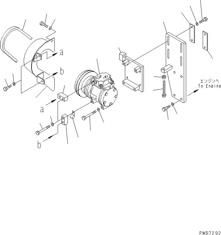 Komatsu parts book diagram for PC1000SP-1 S/N 10001-UP: AIR CONDITIONER (AIR COMPRESSOR RELATEDPARTS) (FOR SMALL UNIT GUARD)(#10372-)