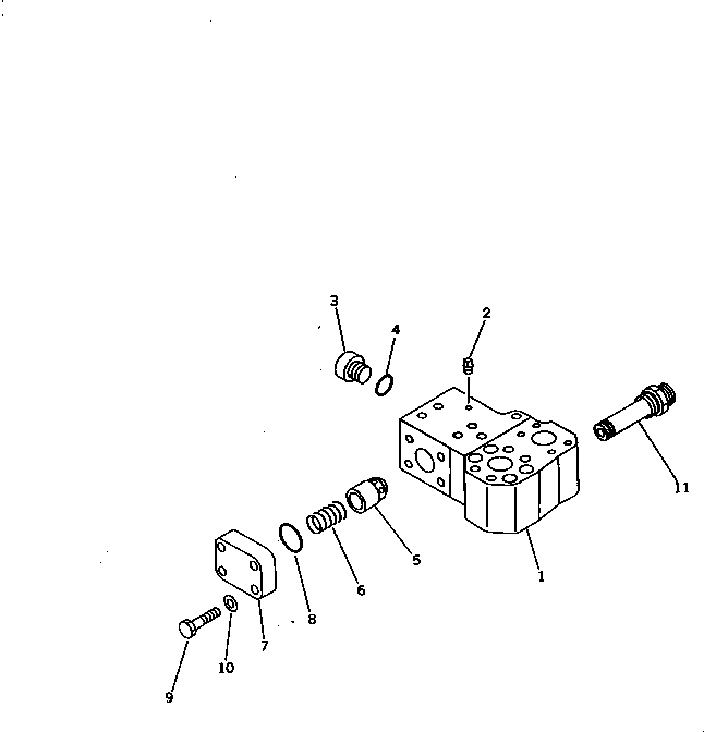 Komatsu parts book diagram for PC1000SP-1 S/N 10001-UP: RELIEF VALVE (FOR BOOM LINE)