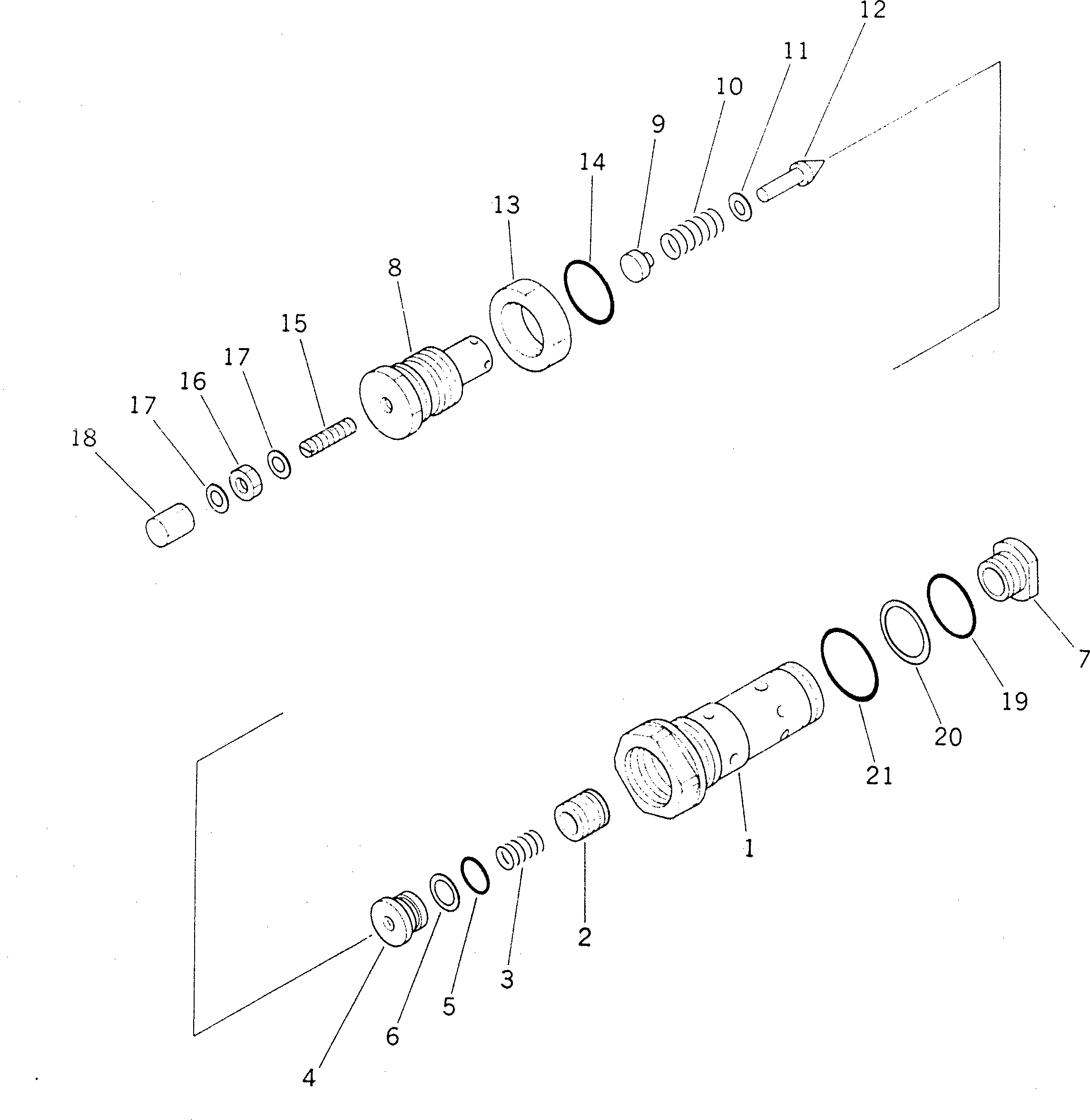 Komatsu parts book diagram for PC1000SP-1 S/N 10001-UP: RELIEF VALVE (FOR PPC VALVE)
