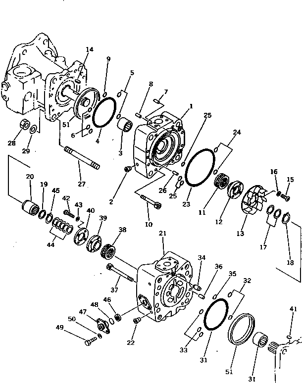 Komatsu parts book diagram for PC1000SP-1 S/N 10001-UP: HYDRAULIC PUMP NO.2 (PUMP 3/5) (4/8)