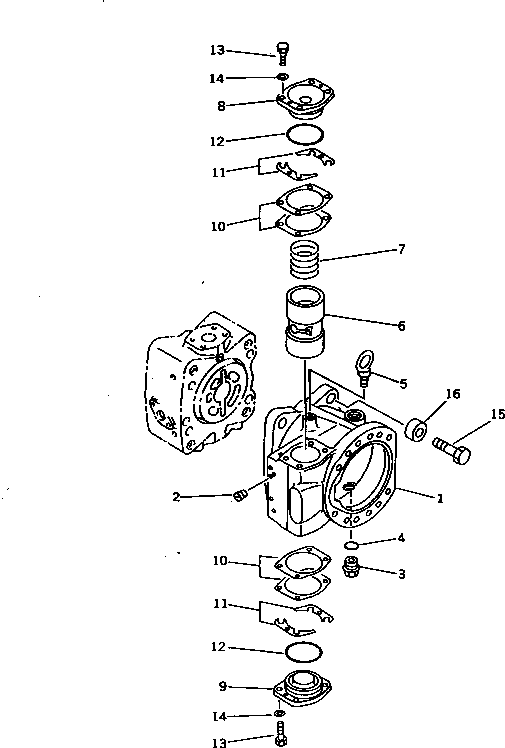 Komatsu parts book diagram for PC1000SP-1 S/N 10001-UP: HYDRAULIC PUMP NO.2 (PUMP 4/5) (5/8)