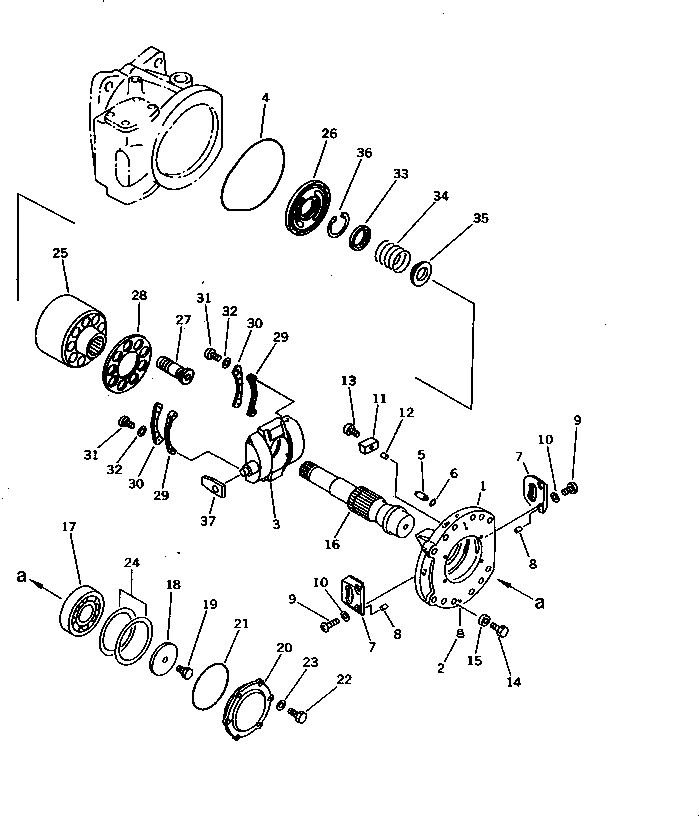 Komatsu parts book diagram for PC1000SP-1 S/N 10001-UP: HYDRAULIC PUMP NO.1 (PUMP 5/5) (6/13) (WITH 3-STAGE SELECTOR MODE OLSS)(#10351-)