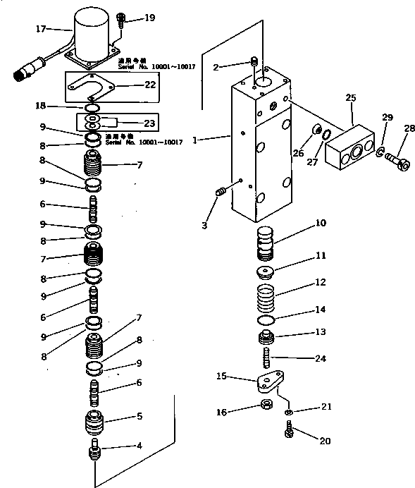 Komatsu parts book diagram for PC1000SP-1 S/N 10001-UP: HYDRAULIC PUMP NO.1 (TVC VALVE) (13/13) (WITH 3-STAGE SELECTOR   MODE OLSS)