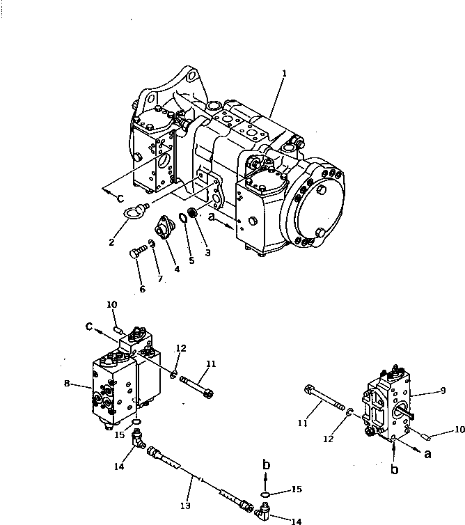 Komatsu parts book diagram for PC1000SP-1 S/N 10001-UP: HYDRAULIC PUMP ? SWING (PUMP UNIT) (1/10)