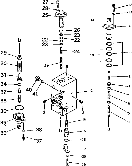 Komatsu parts book diagram for PC1000SP-1 S/N 10001-UP: HYDRAULIC PUMP NO.1 (FRONT CO AND NC VALVE) (9/13) (WITH 3-STAGE SELECTOR MODE OLSS)(#10351-)