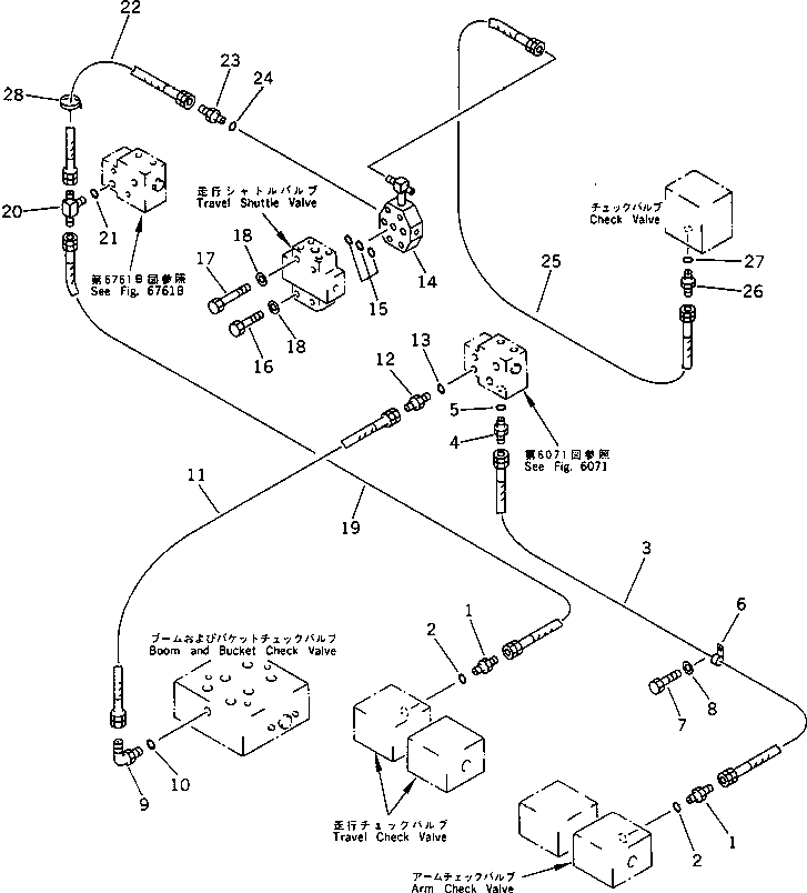 Komatsu parts book diagram for PC1000SP-1 S/N 10001-UP: STRAIGHT TRAVEL PIPING (1/2) (WITH AUTO DECELERATION)(#10078-)