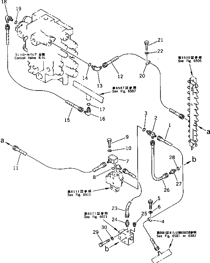 Komatsu parts book diagram for PC1000SP-1 S/N 10001-UP: STRAIGHT TRAVEL PIPING (2/2) (FOR BACKHOE)(#10051-)