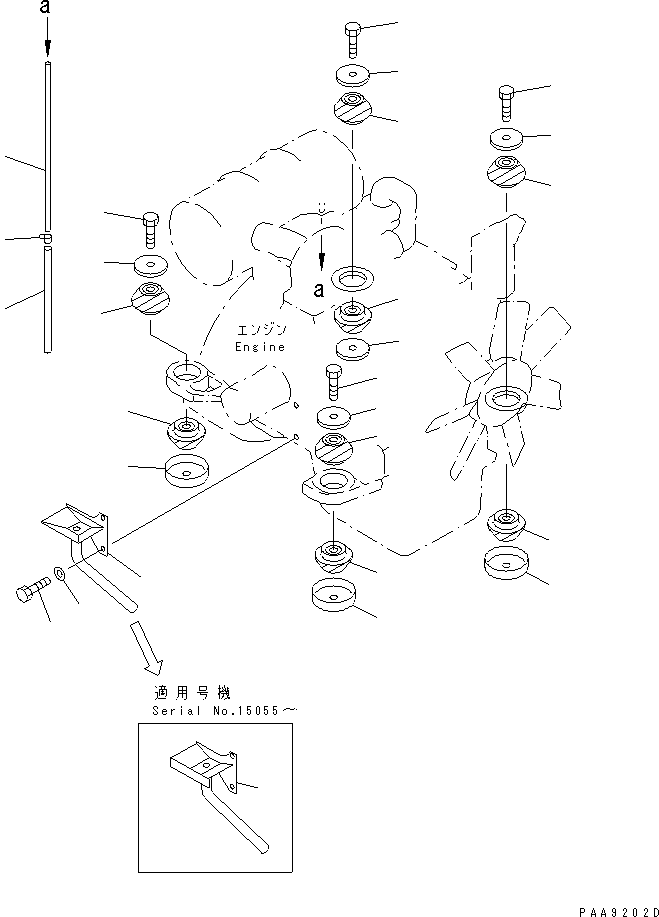 Excavators Komatsu / PC100L-6 S/N 15001-UP(pc100l-c) / ENGINE MOUNT(#15001-15117)(030030 : B0100-01A0)