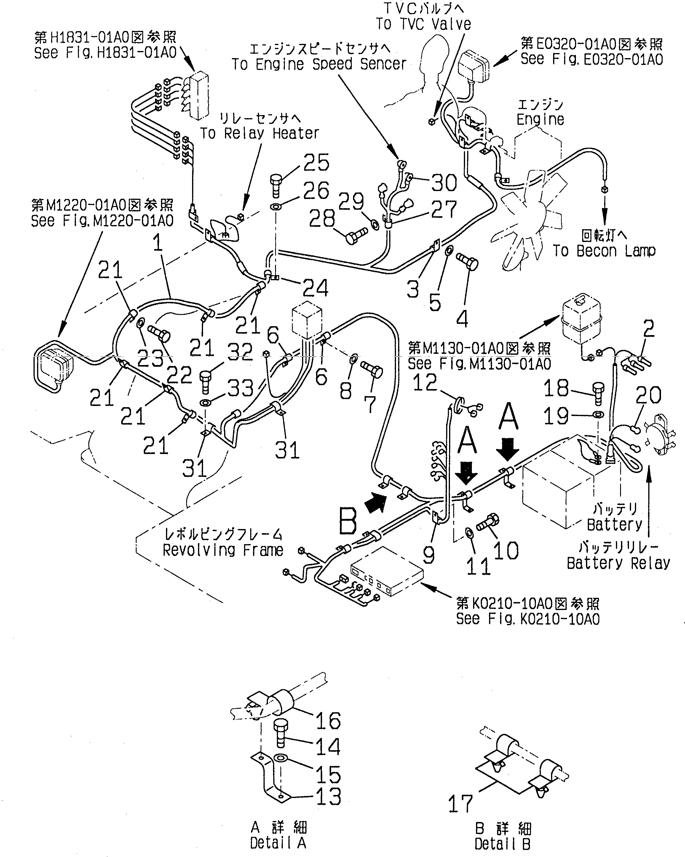 Excavators Komatsu / PC100L-6 S/N 15001-UP(pc100l-c) / WIRING (MAIN HARNESS)(#15041-15117)(120140 : E0200-02A0B)