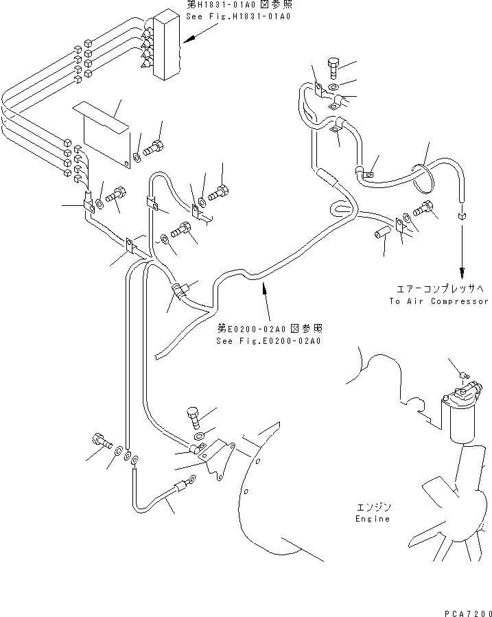 Excavators Komatsu / PC100L-6 S/N 15001-UP(pc100l-c) / WIRING (COVER)(#15041-15117)(120180 : E0200-03A0B)