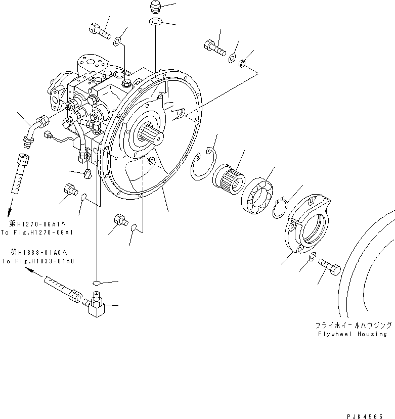 Excavators Komatsu / PC100L-6 S/N 15001-UP(pc100l-c) / MAIN PUMP (PUMP ? FILLER AND COUPLING)(#15234-15268)(150180 : H0210-01A0C)