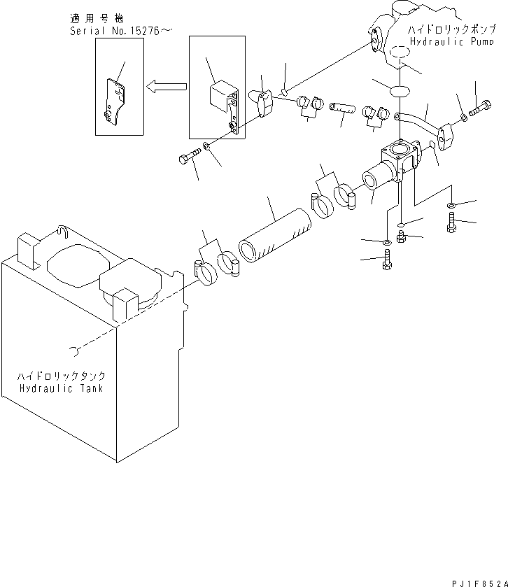 Excavators Komatsu / PC100L-6 S/N 15001-UP(pc100l-c) / PUMP SUCTION(#15200-)(150210 : H0311-01A0B)