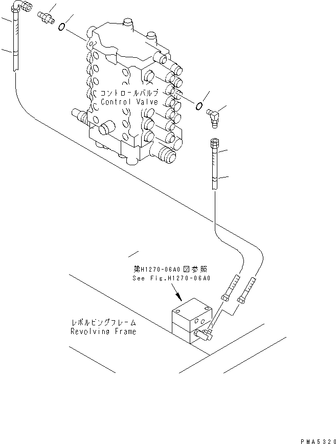 Excavators Komatsu / PC100L-6 S/N 15001-UP(pc100l-c) / ATTACHMENT LINE (MAIN VALVE PILOT PIPING)(#15001-15199)(150730 : H1270-03A0)